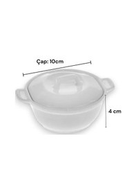 Resim Porselen Kapaklı Şekerlik, Mini Kahvaltılık Reçellik 24013 