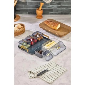 Resim Tepsili Lüx 5 Bölmeli 6 Parça Kahvaltılık Seti, Şık ve Fonksiyonel Akrilik Tepsili Lüks 5 Bölmeli Kahvaltılık Seti - Kahvaltı Keyfinizi Artırın! 