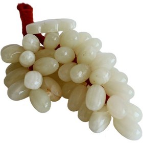 Resim Doğal Oniks Taş 50 Taneli Üzüm Dekor Feng Shui Bereket Ve Bolluk Sembolü, El Yapımı Şık Ev Aksesuarı Beyaz 