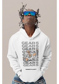 Resim Sevbano Monkey D. Luffy Gear 5 Baskılı Unisex Oversize One Piece Anime Ka beyaz 