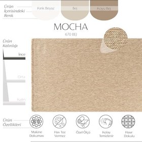 Resim Cool Halı Mocha 670 Bej Halı Kilim Mutfak Koridor Kesme Yolluk Jüt Hasır Görünüm Dokuma Makine Halı 