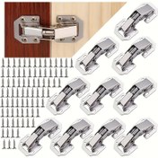 Resim Çerçevesiz Mutfak Dolapları için 10 Adet Gizli Dolap Kapı Menteşeleri, Vidalarla 90 Derece Yaylı Menteşeler, Dayanıklı Tungsten Çelik, Pürüzsüz Kapı Kapanışı için İdeal, Dolaplar için Menteşeler 