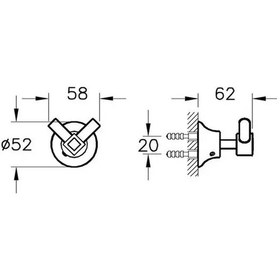 Resim VitrA Juno Classic İkili Banyo Askısı Krom A44423 - 9044079633968 Krom 
