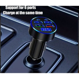 Resim ARGOS Yeni Dijital Ekranlı QC3.0+3.1A 6 Port Çıkışlı Araç Şarj Cihazı 