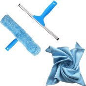 Resim Mediterian Cam ve peluş temizlik seti, mikrofiber bez ve aparat ile 45 cm, TR menşei 