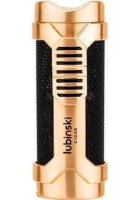 Resim Lubinski Cigar Sehpa Kapaklı Delicili Tek Torch Puro Çakmağı Gold 