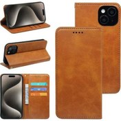 Resim Prestigegoods İphone Uyumlu 16 Uyumlu 7 Manyetik Emişli Kartlık Sarı Dana Derisi Kılıfı Sarı 