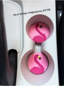 Resim AKBAŞ DESİGN Punch Nakışı 2li Araba Bardak Altlığı / Car Coaster 