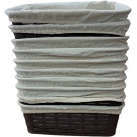 Resim Bora Plastik Hasır Desenli Ekmek Sepeti Köşeli No:1 Bezli 10 Adet Kahverengi 