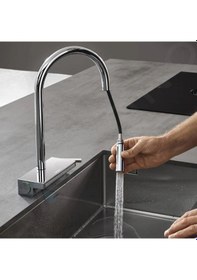 Resim Hansgrohe Aquno Select M81 Spiralli Eviye Bataryası Sbox Krom Krom 