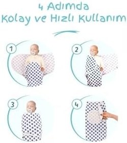Resim Sevi Bebe Mommyslab Mağaza 0-3 Ay Desenli Yeni Sezon Kundak%100 Pamuk - Yeni 