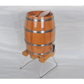 Resim Masifart Naturel Dik Gürgen Şarap Fıçısı 5 Litre 