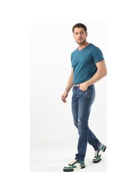 Resim Erkek Dizi Yırtık Jean Pantolon Mavi 001 