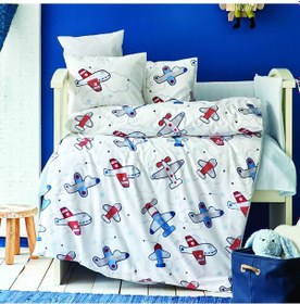 Resim Airship Mavi Cotton Bebek Uyku Seti 