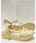 Resim Kadın Mambo Krem Ortobetik Taban Sandalet - Krem 