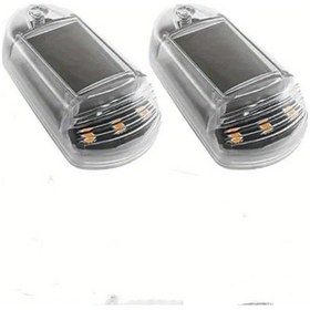 Resim Tongdashop 2 Adet Beyaz Güneş Enerjili Led Çatı Lambası Her Havada Yüksek Parlaklık Gece Sürüş Güvenliği 