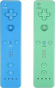 Resim Yosikr Wii Controller 2 Pack, Wii Remote Controller with Silicone Case and Wrist Strap Compatible for Wii/Wii U (Blue and Green) 