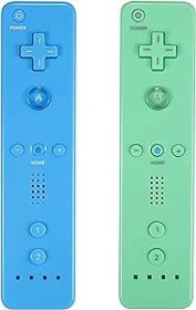 Resim Yosikr Wii Controller 2 Pack, Wii Remote Controller with Silicone Case and Wrist Strap Compatible for Wii/Wii U (Blue and Green) 