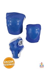 Resim PapatyamPartiEvi Mavi Renk Çocuklar İçin Dizlik Dirseklik Seti Toplam 6 Parça 