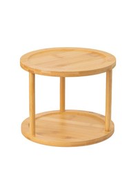 Resim M9263-35 360 Döner Standlı Bambu Sunumluk Organizer-2 Katlı Baharatlık Düzenleyici Stand Ahşap 