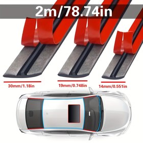 Resim 2m Gürültü Önleyici Araç Camı Contası 14mm/19mm/30mm Kauçuk Şerit Otomobil Tavan Pencere Kenar Bantı Ses Yalıtımı Su Geçirmez Toz Geçirmez Hava Sızdırmazlık Bandı 