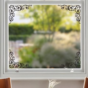 Resim 1 adet Klasik Çiçekli Sarmal Duvar Stickeri, Zarif Siyah Çiçek Cam Kapı Stickeri, Polivinil Klorür, Kendinden Yapışkanlı, Yarı Mat Bitiş, Ayrılabilir, Fantazi Temalı, Düzensiz Şekil, Ev ve Banyo Dekoru İçin Tek Kullanımlık, Estetik Oda Süslemesi 