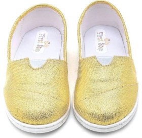 Resim First Step Pullu Toms Çocuk Keten Babet AYAKKABI-SARI-F-487 