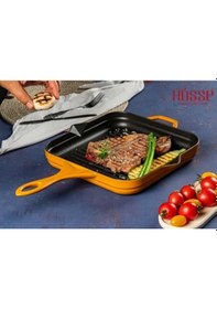 Resim Hosse Hskgtv 2828 Kare Grill Döküm Tava 28x28 Cm Yardımcı Kulplu Sarı Sarı 
