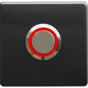 Resim Lockway Z-201sk Siyah Paslanmaz Tek Kontak Zil Butonu Kırmızı Led 