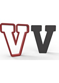 Resim Büyük V Harfi 11 Cm Kurabiye Kalıbı 