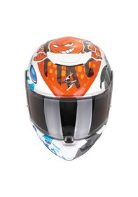 Resim Scorpion Exo-jnr Air The4elements Kapalı Çocuk Motosiklet Kaskı Beyaz Mavi Turuncu 