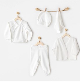 Resim Bebek Hastane Çıkışı 5 Parça Prematüre Set Ekru 
