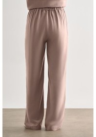 Resim Mizalle Bej Rengi Kemerli Rahat Kesim Modal Pantolon Bej 