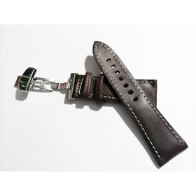 Resim FADO Her Saate Uygun Kelebek Toka 26 MM Hakiki Deri (281) gumus toka kahve 