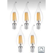 Resim 5 Adet Dekoratif Kıvrık Buji Gün Işığı E14 Duy 