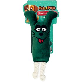 Resim PetzzDogs Mona Sesli Dayanıklı Peluş Köpek Çiğneme Oyuncağı Yeşil 26x11 Cm 