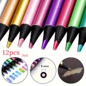 Resim 12 Adet Ergonomik Metalik Renkli Kalem - HB Sertlik, 3.0mm Kurşun, Toksik Olmayan, Kırılmaz, Bla Kağıtta Pürüzsüz Gezme - Canlı Pembe, Mor, Yeşil, Mavi, Turuncu, Sarı, Kırmızı, Açık Mavi, Koyu Mavi, Teal, Lacivert, Bordo, Zeytin Yeşili, Limon Yeşili, Hardal Sarısı, Bej, Beyaz 