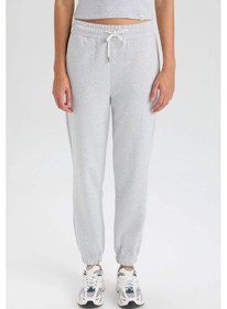 Resim DeFacto Kalın Jogger Eşofman Altı Beli Paçası Lastikli Bağcıklı Basic Düz Cepli W1505AZ24WNGR210 