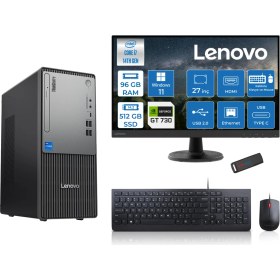 Resim Lenovo Thinkcentre Neo 50T Gen5 Intel Core I7 14700 96GB Ddr5 512GB SSD 27 Inç Monitör Windows 11 Pro Nvidia GT730 4gb Masaüstü Bilgisayar 7302712UAS0GL00P27 + Zetta Flash Bellek 