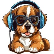 Resim Sticker Master Sevimli Gözlüklü Köpek Motorsiklet, Kask,laptop ve Araç Sticker Çıkartma 14X15 cm 