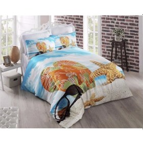 Resim Komfort Home 3D Çift Kişilik Pamuk Saten Nevresim Takımı (Beach) Çok Renkli 