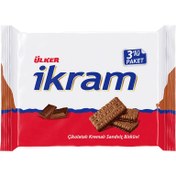 Resim Ülker İkram Çikolata Kremalı Bisküvi 3x84 G 