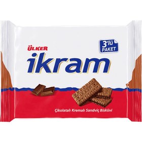 Resim Ülker İkram Çikolata Kremalı Bisküvi 3x84 G 
