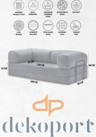 Resim Dekoport Tiny 80x160 Kanepe Oyun Koltuğu Sinema Koltuğu Yatak Olabilen Fitilli Kadife (Oturum 36 cm) 