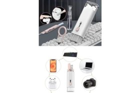 Resim 7'si 1 Arada Elektronik Temizleme Kiti, Klavye, Pro, Kulaklık, Laptop ve Telefon Için Fırçalı Temizleyici Set (Pembe) 