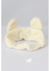 Resim Toyaş Tavşan Kulaklı Peluş Bandana Makyaj Spa Saç Bandı Beyaz Çok Renkli 