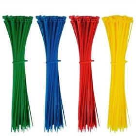 Resim Plastik Renkli Cırt Kelepçe 3,6 X 15 Cm Kablo Bağı - 25'er Ad: Sarı-yeşil-kırmızı-mavi 100 Adet 