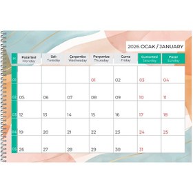 Resim 2026 Masaüstü Defter Takvim Planlama-23x33 Cm 