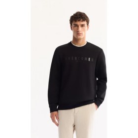 Resim AVVA Erkek Siyah Bisiklet Yaka Pamuklu Baskılı Regular Fit Sweatshirt A52Y1301 