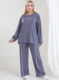 Resim şuranur Oşho Modal Kumaş Uzun Kollu Biyeli Rahat Günlük Takım Büyük Beden M-6XL 